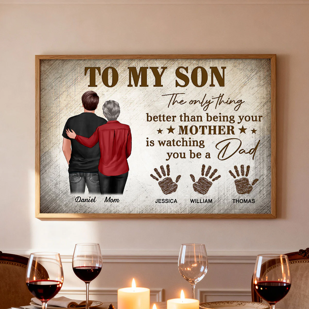 Retro Vintage To My Son Watching You Be A Dad - Personalized Poster - Father's Day Gift For Son - Image 9