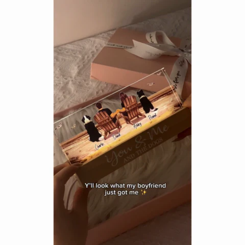 Couple You Me And The Dogs Cats Retro Vintage Personalized LED Night Light, Heartfelt Gift For Dog Lovers, Gift For Cat Lovers - Image 2