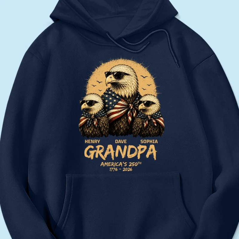 Retro Yellow Vintage Dad Grandpa Eagle America 250th Anniversary - Personalized Shirt - Father's Day Gift For Dad, Grandpa, Husband - Image 21