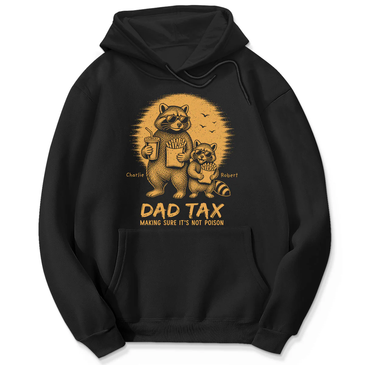 Retro Yellow Vintage Raccoon Dad Tax - Personalized Shirt - Funny Father's Day Gift For Dad, Husband - Image 7