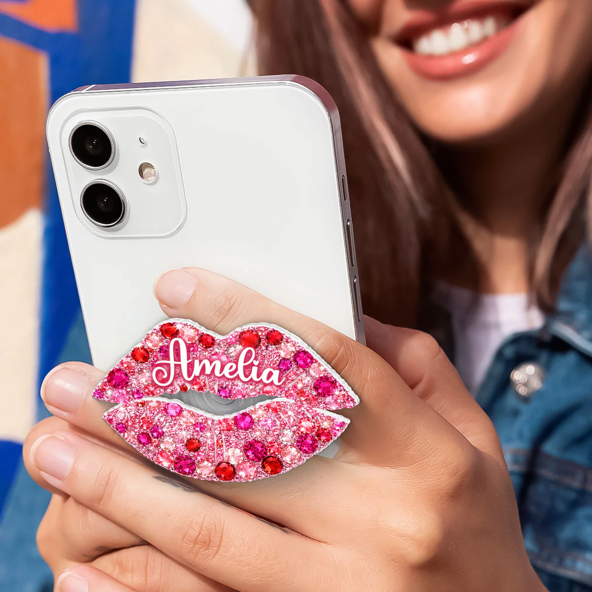 3D Effect Kiss Valentine - Personalized Acrylic Magnetic Phone Grip - Anniversary, Valentine's Day Gift, Gift For Her - Image 7