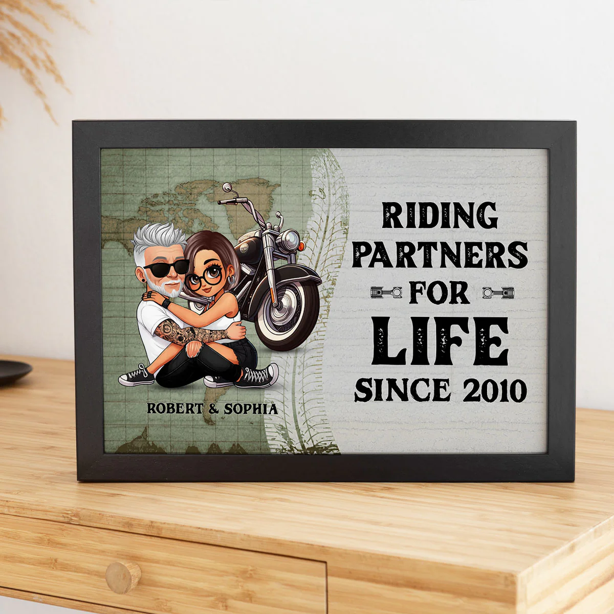 Riding Partners for Life Biker Couple Personalized Poster, Birthday, Anniversary Gift for him, Gift for her - Image 6
