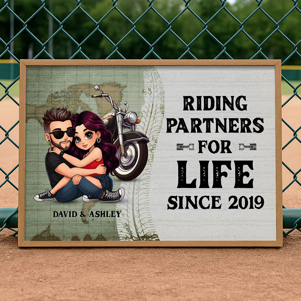 Riding Partners for Life Biker Couple Personalized Poster, Birthday, Anniversary Gift for him, Gift for her - Image 8