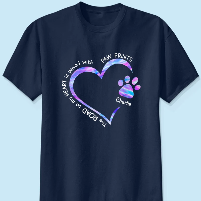 Road Paved With Paw Prints Colorful Personalized Hoodie Sweatshirt - Image 9