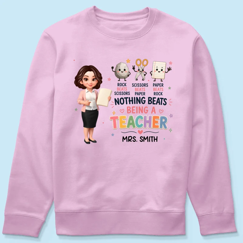 Rock Paper Scissors Nothing Beats Teacher - Personalized Shirt - Image 22