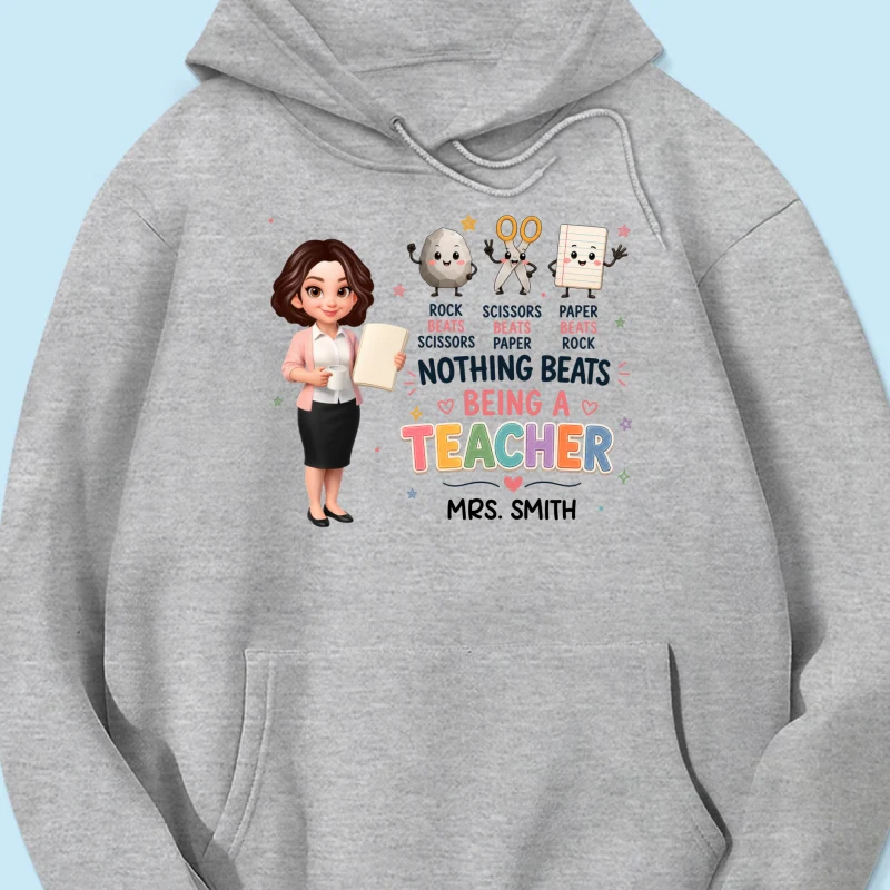 Rock Paper Scissors Nothing Beats Teacher - Personalized Shirt - Image 25