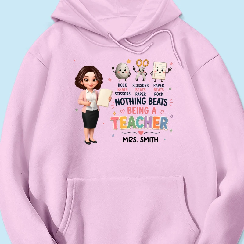 Rock Paper Scissors Nothing Beats Teacher - Personalized Shirt - Image 26