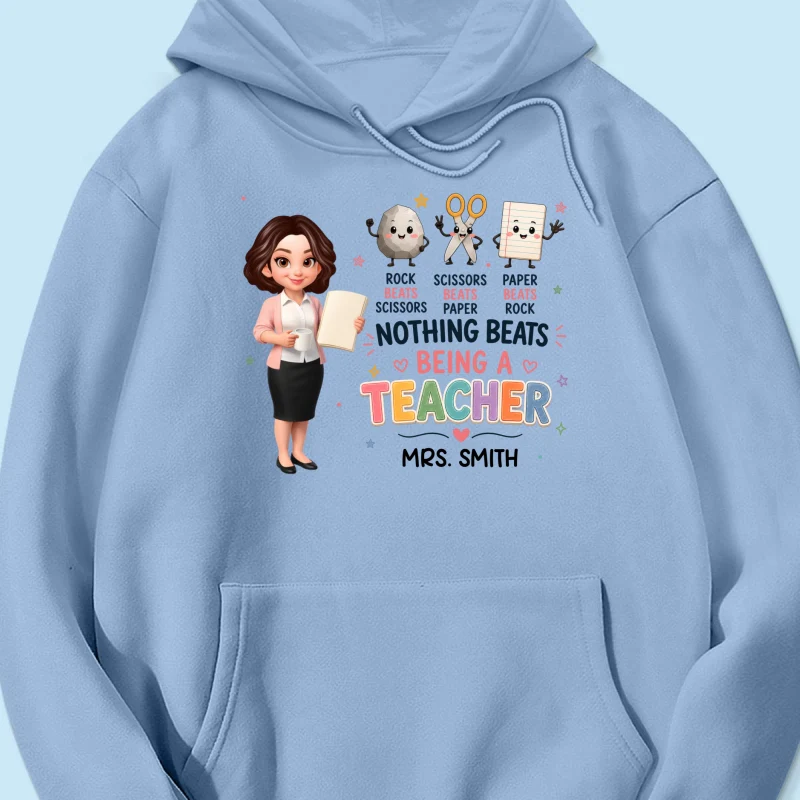 Rock Paper Scissors Nothing Beats Teacher - Personalized Shirt - Image 27