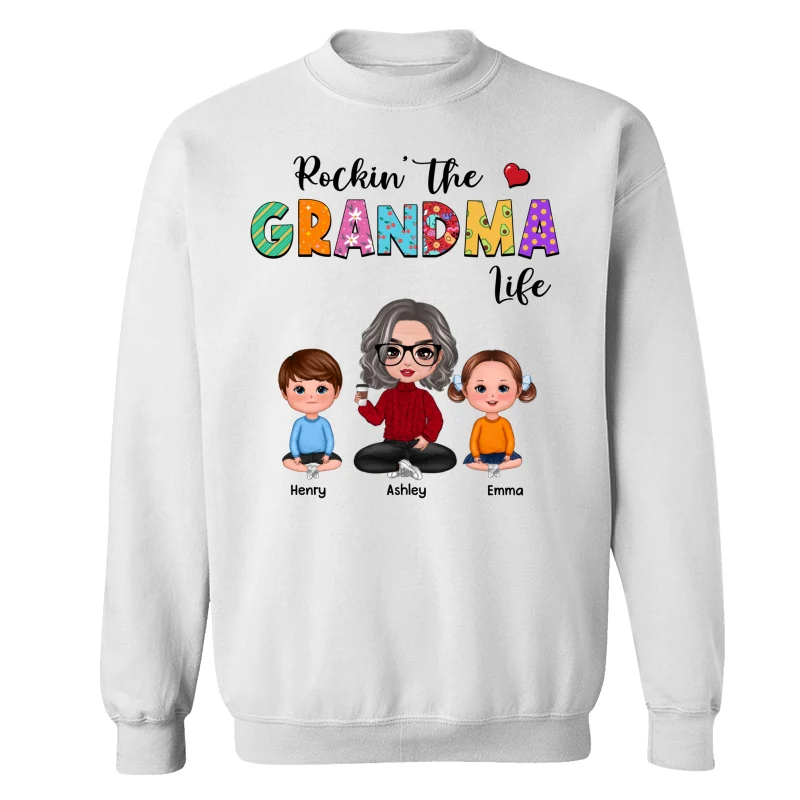Rockin‘ Grandma Life Colorful Pattern Personalized Shirt - Image 13