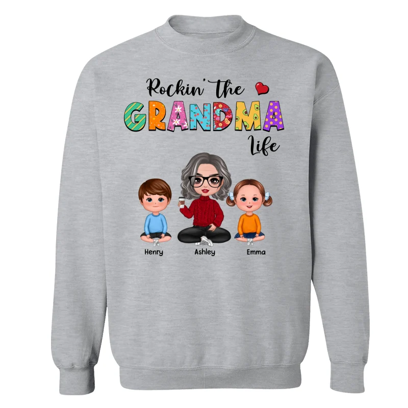 Rockin‘ Grandma Life Colorful Pattern Personalized Shirt - Image 14