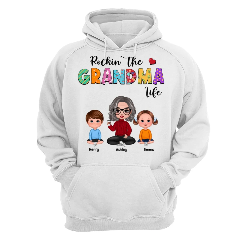 Rockin‘ Grandma Life Colorful Pattern Personalized Shirt - Image 17