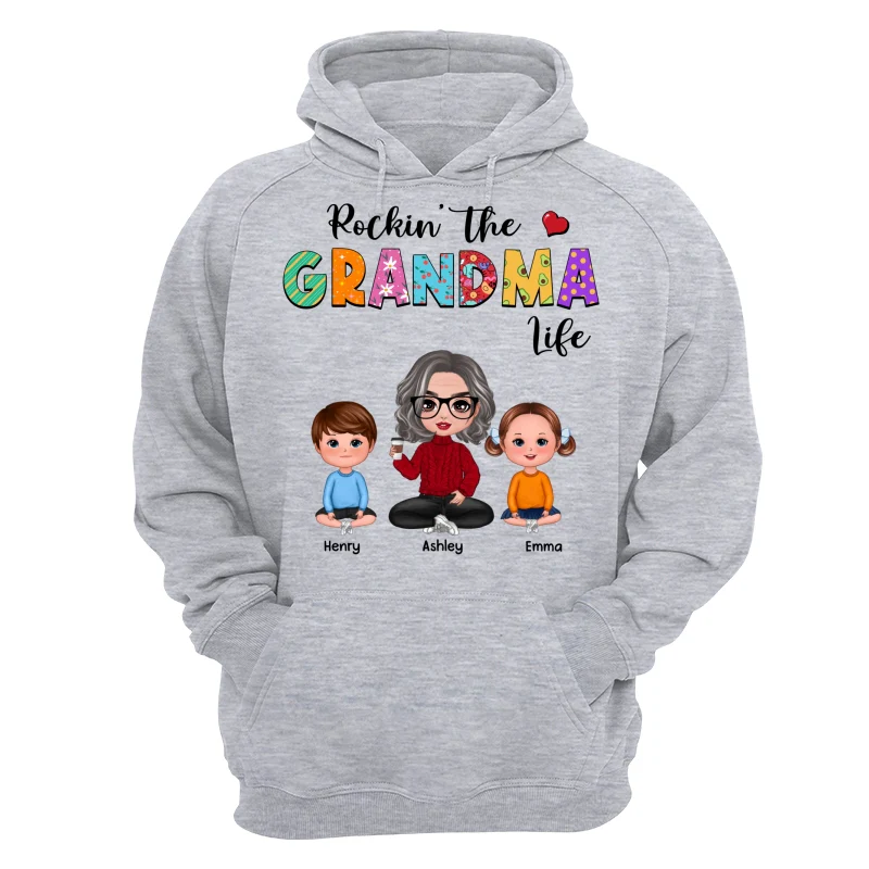 Rockin‘ Grandma Life Colorful Pattern Personalized Shirt - Image 18