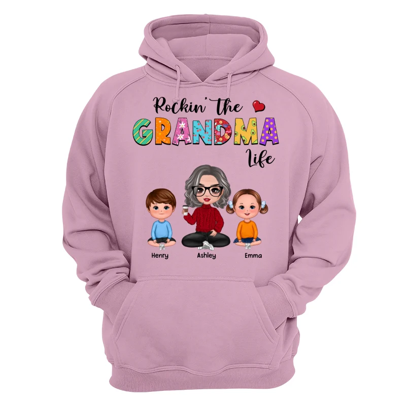 Rockin‘ Grandma Life Colorful Pattern Personalized Shirt - Image 19