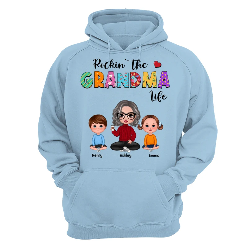 Rockin‘ Grandma Life Colorful Pattern Personalized Shirt - Image 20