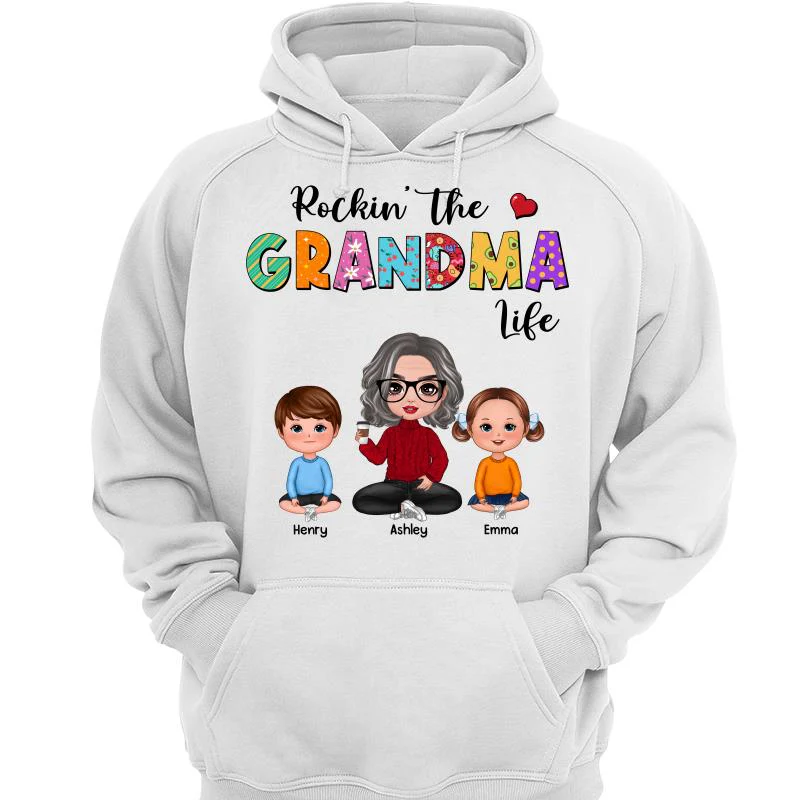 Rockin‘ Grandma Life Colorful Pattern Personalized Shirt - Image 3