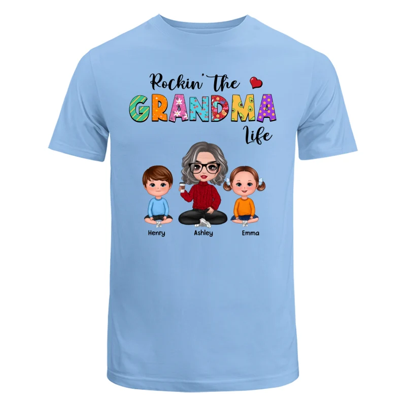 Rockin‘ Grandma Life Colorful Pattern Personalized Shirt - Image 8