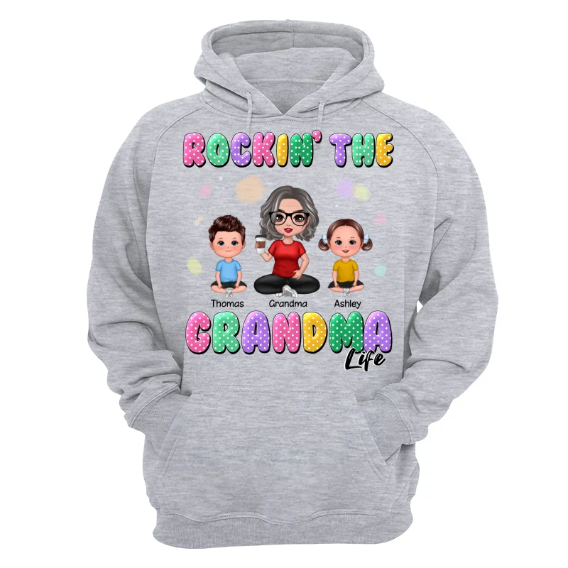 Rockin‘ Grandma Life Colorful Polka Dot Personalized Shirt - Image 14