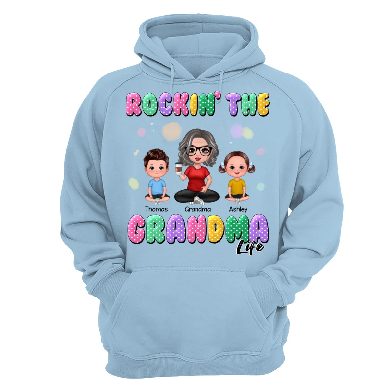 Rockin‘ Grandma Life Colorful Polka Dot Personalized Shirt - Image 16