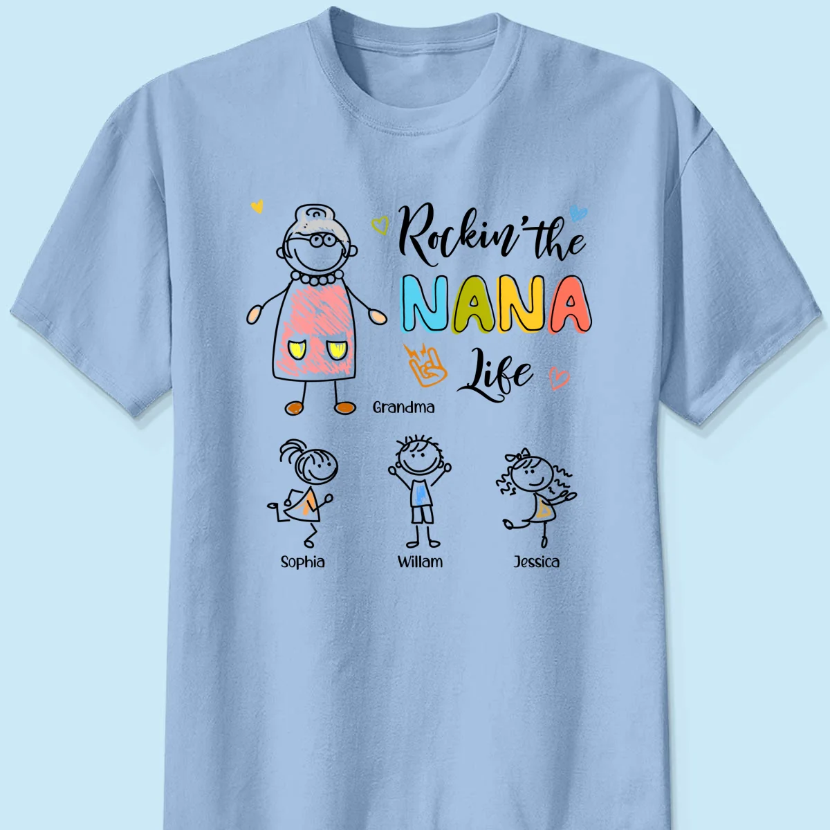 Rockin' Grandma Life Drawing Personalized Shirt - Image 10
