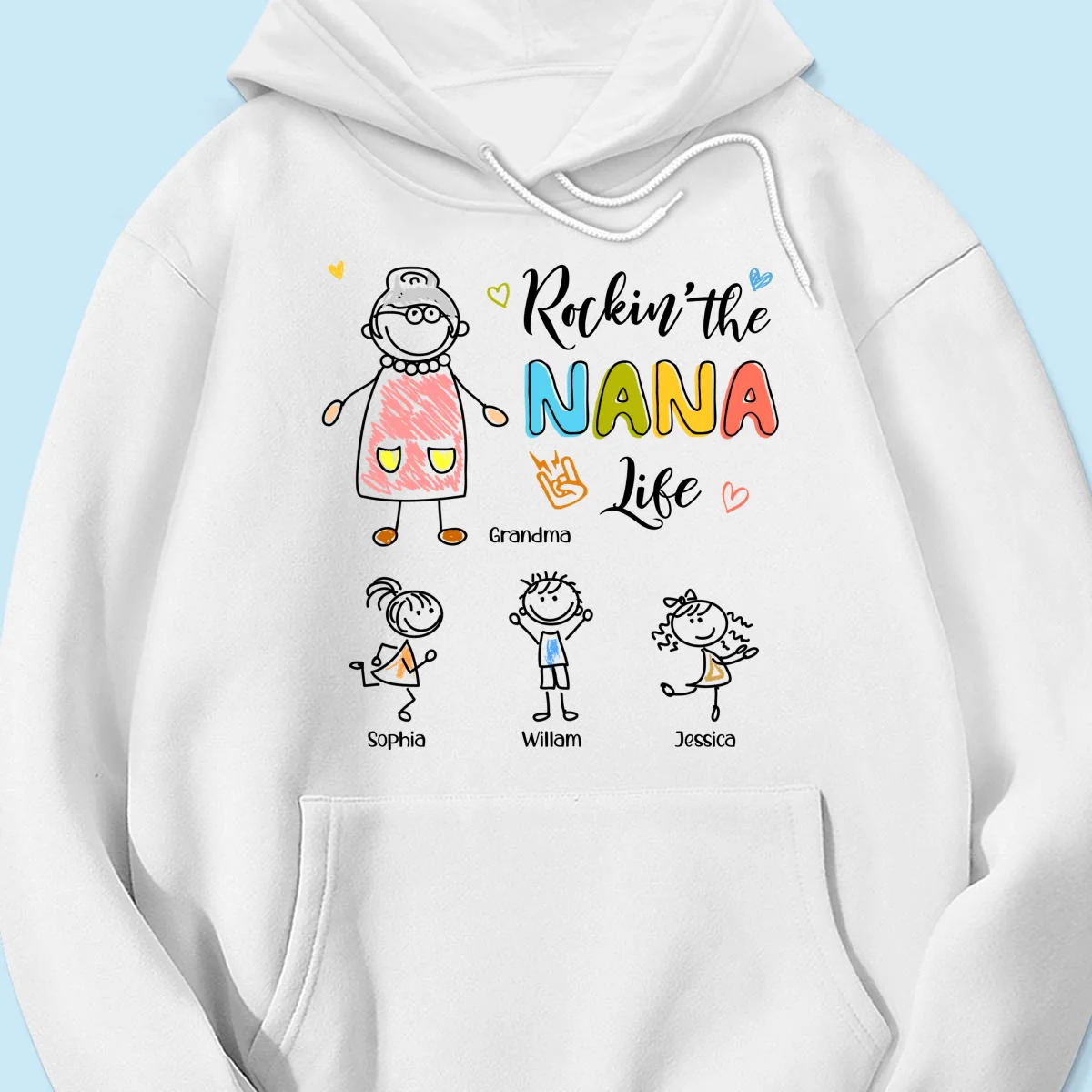 Rockin' Grandma Life Drawing Personalized Shirt - Image 15