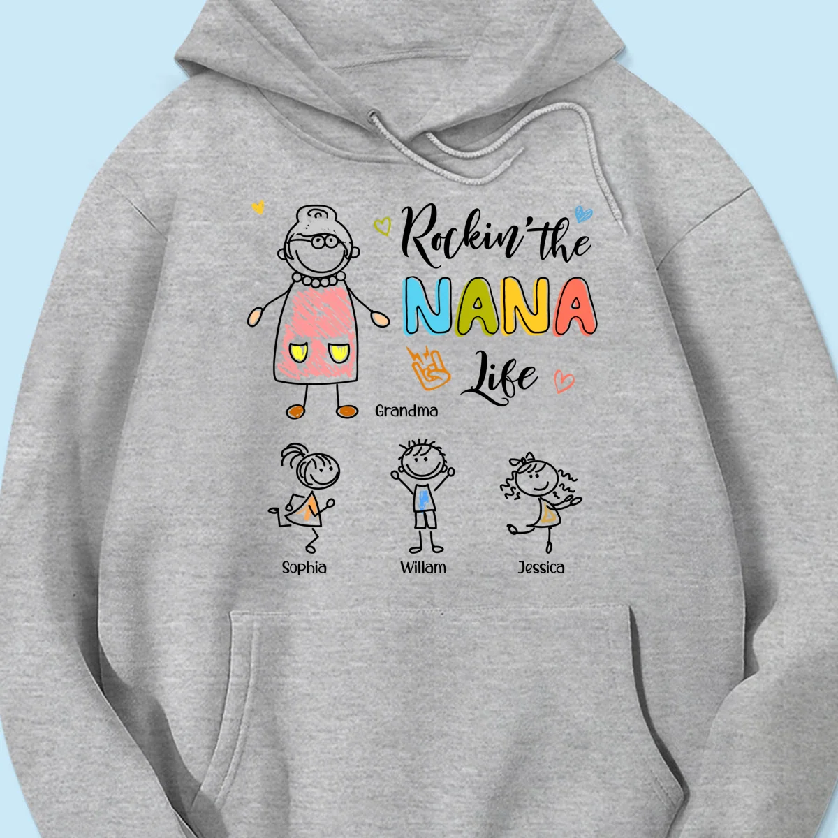 Rockin' Grandma Life Drawing Personalized Shirt - Image 16