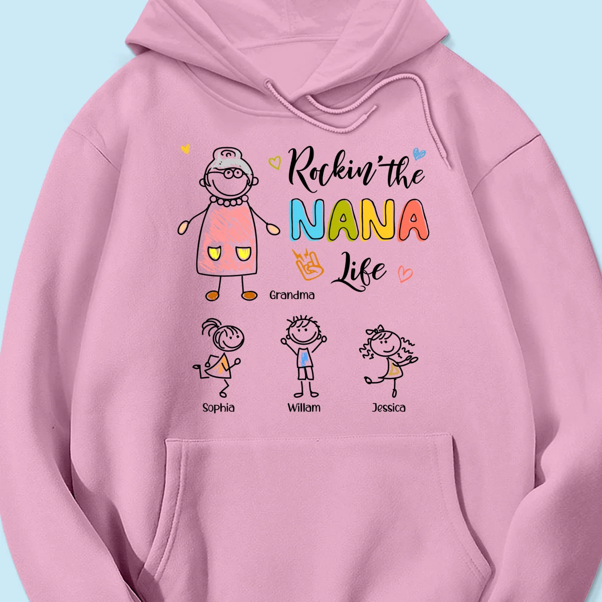 Rockin' Grandma Life Drawing Personalized Shirt - Image 17