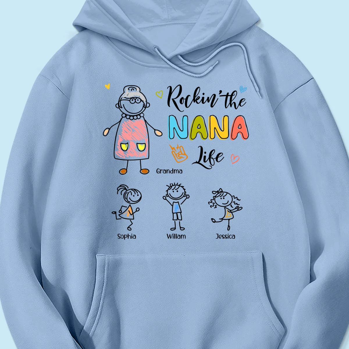 Rockin' Grandma Life Drawing Personalized Shirt - Image 18