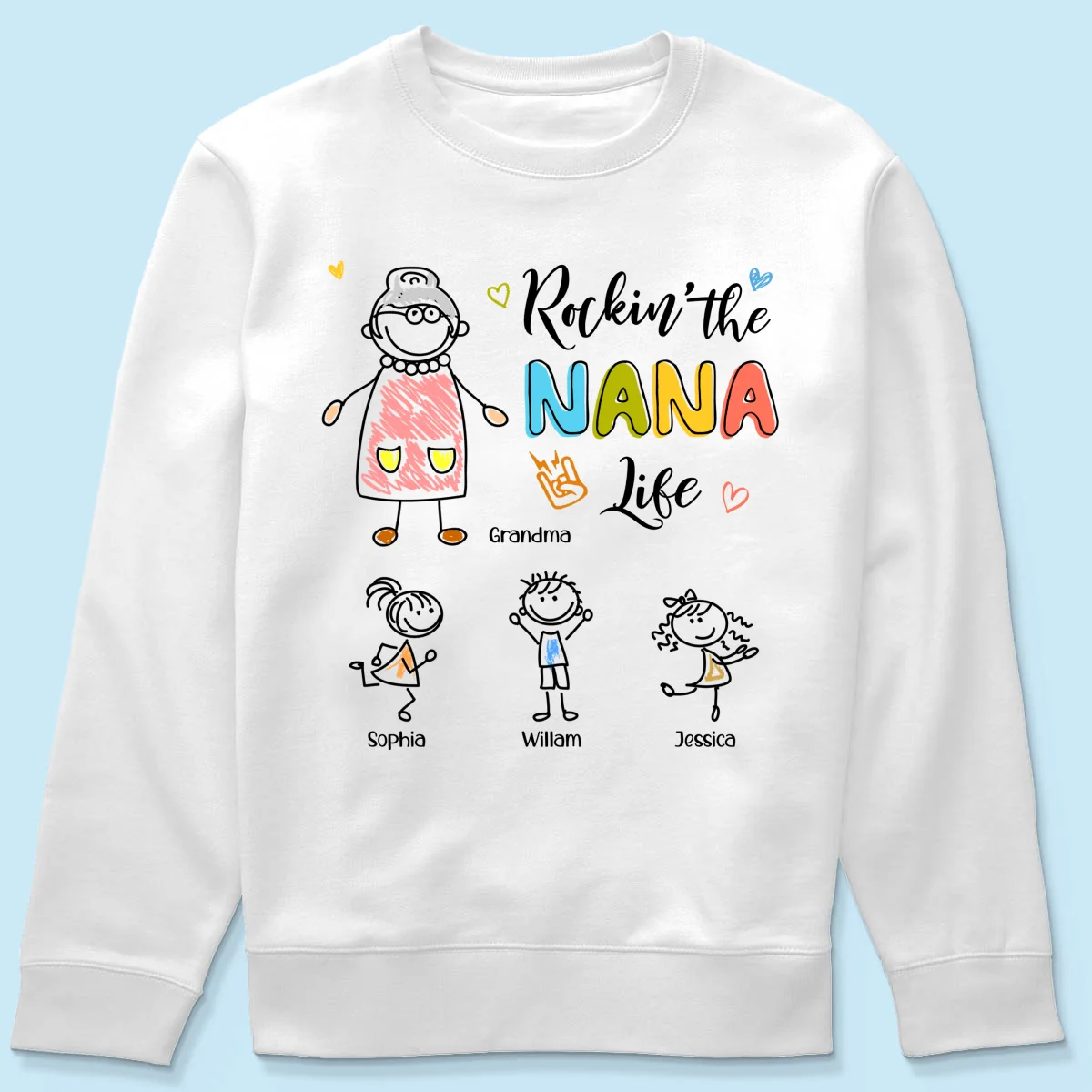 Rockin' Grandma Life Drawing Personalized Shirt - Image 19