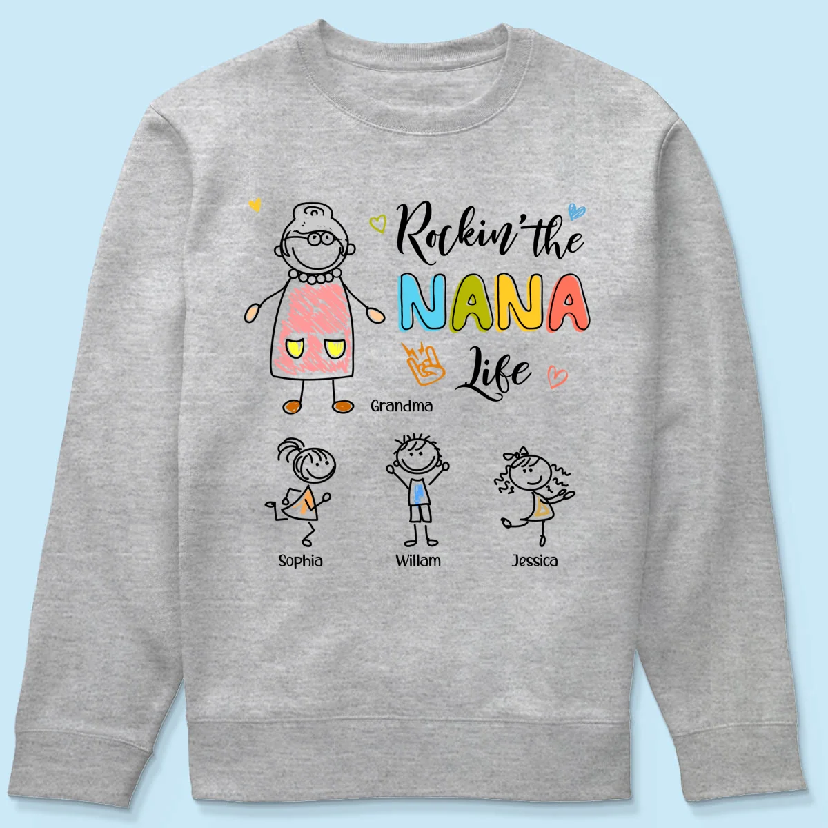 Rockin' Grandma Life Drawing Personalized Shirt - Image 20