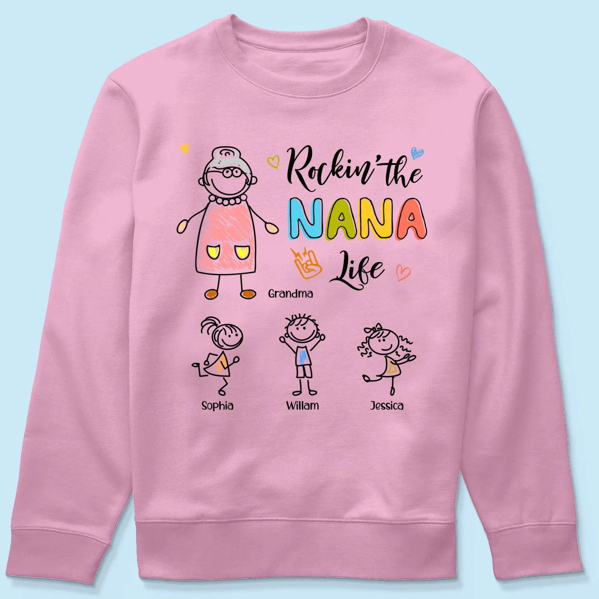 Rockin' Grandma Life Drawing Personalized Shirt - Image 21