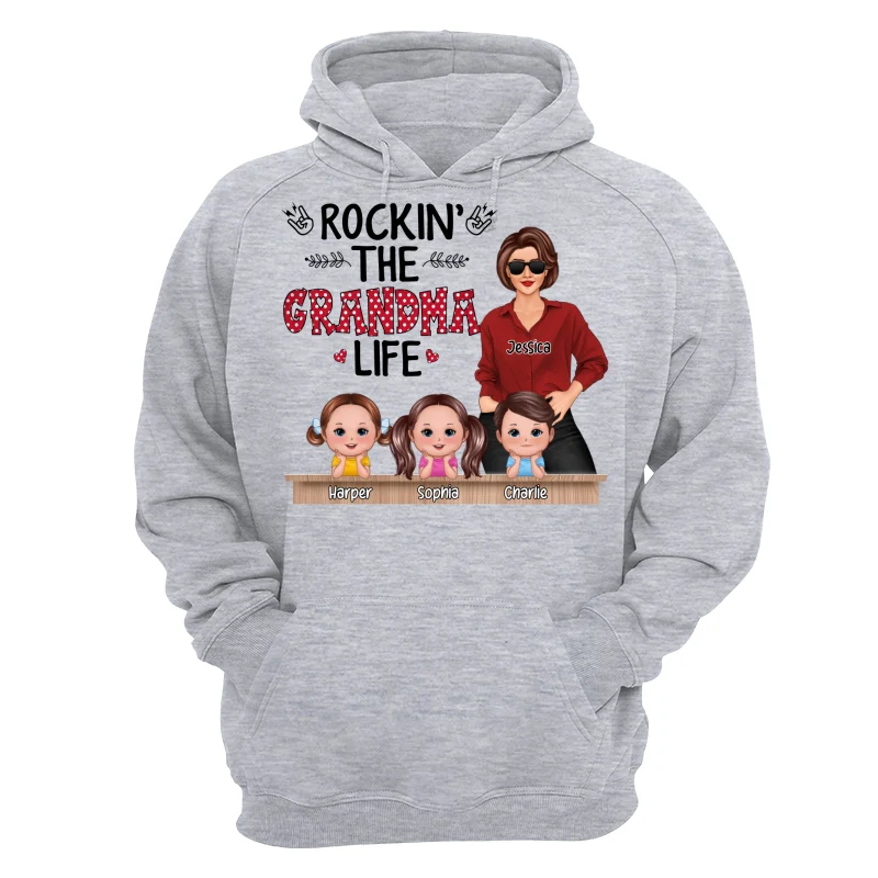 Rockin‘ Grandma Life Grandkids Chin On Hands Personalized Shirt - Image 14