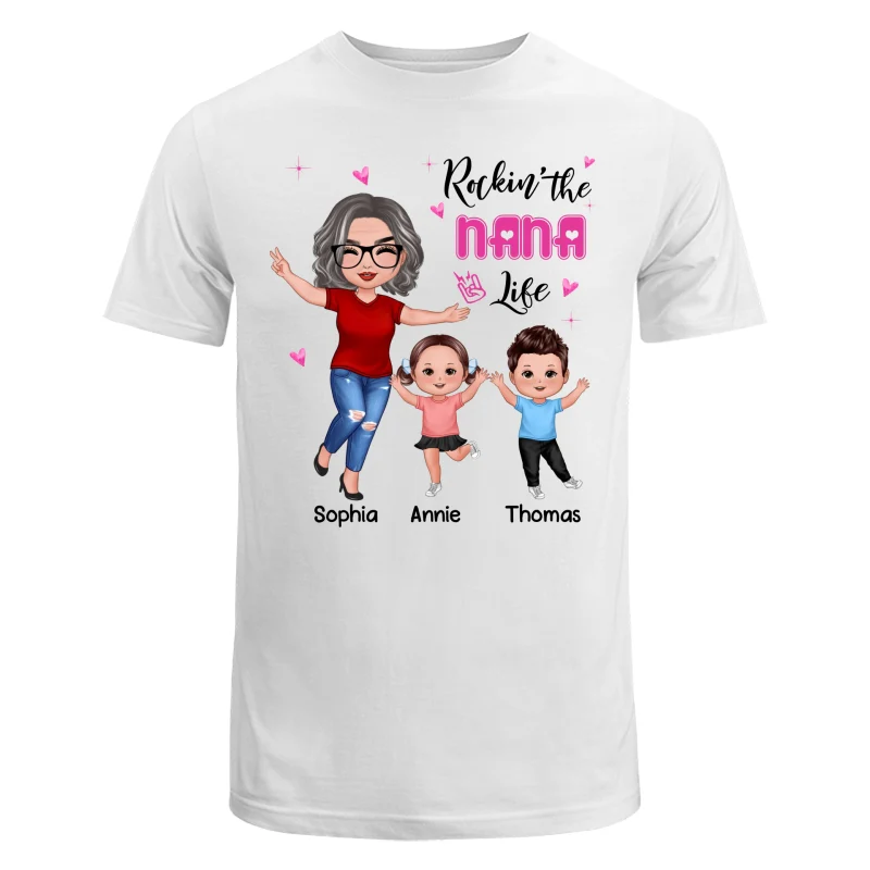 Rockin‘ Grandma Life Happy Doll Personalized Shirt - Image 5