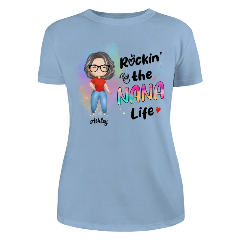 Rockin‘ Grandma Life New Style Watercolor Personalized Shirt - Image 12