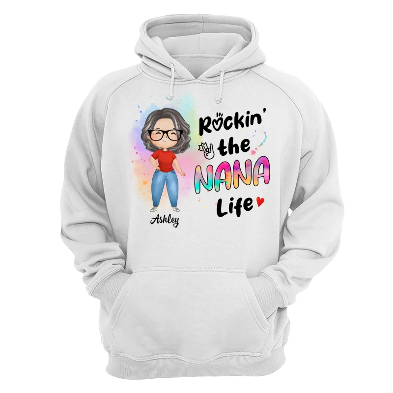 Rockin‘ Grandma Life New Style Watercolor Personalized Shirt - Image 13