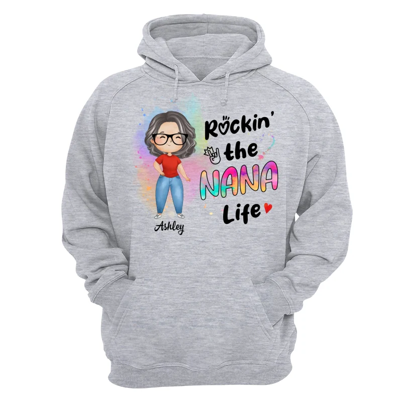 Rockin‘ Grandma Life New Style Watercolor Personalized Shirt - Image 14