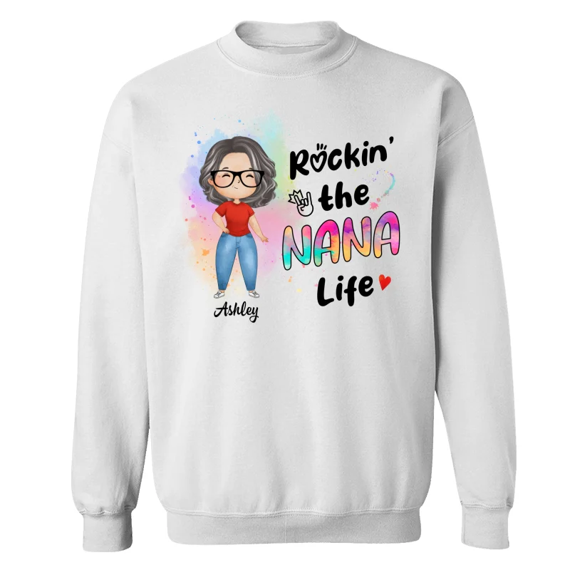 Rockin‘ Grandma Life New Style Watercolor Personalized Shirt - Image 17