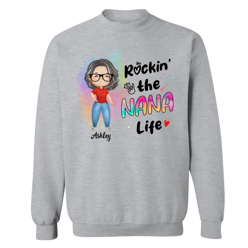 Rockin‘ Grandma Life New Style Watercolor Personalized Shirt - Image 18