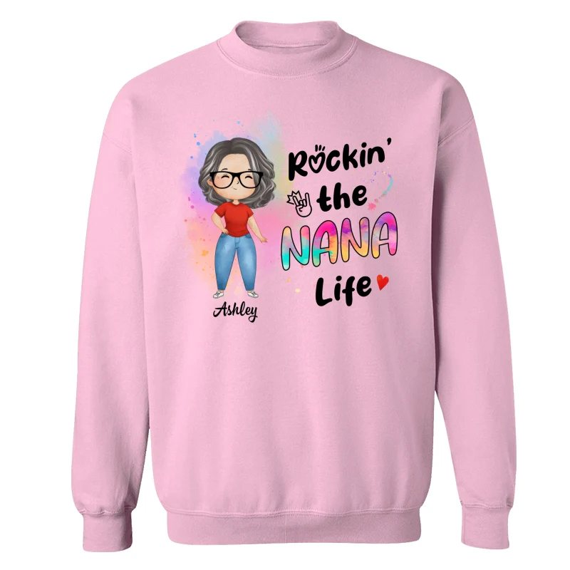 Rockin‘ Grandma Life New Style Watercolor Personalized Shirt - Image 19