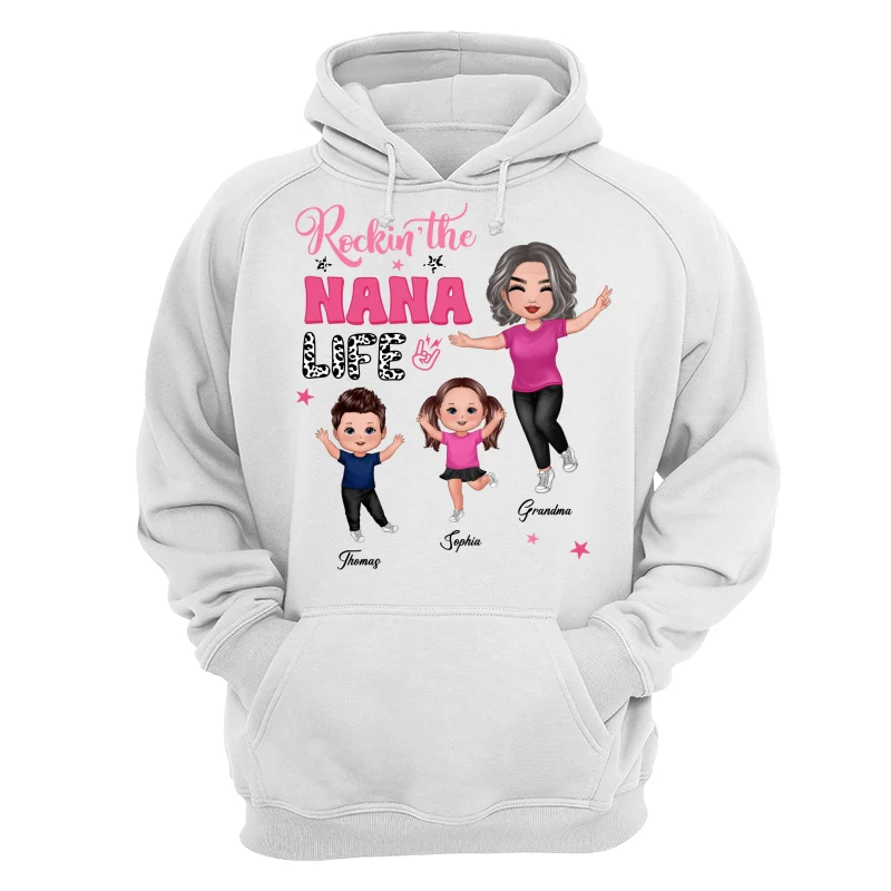 Rockin‘ Grandma Life Pink Leopard Happy Doll Personalized Shirt - Image 13