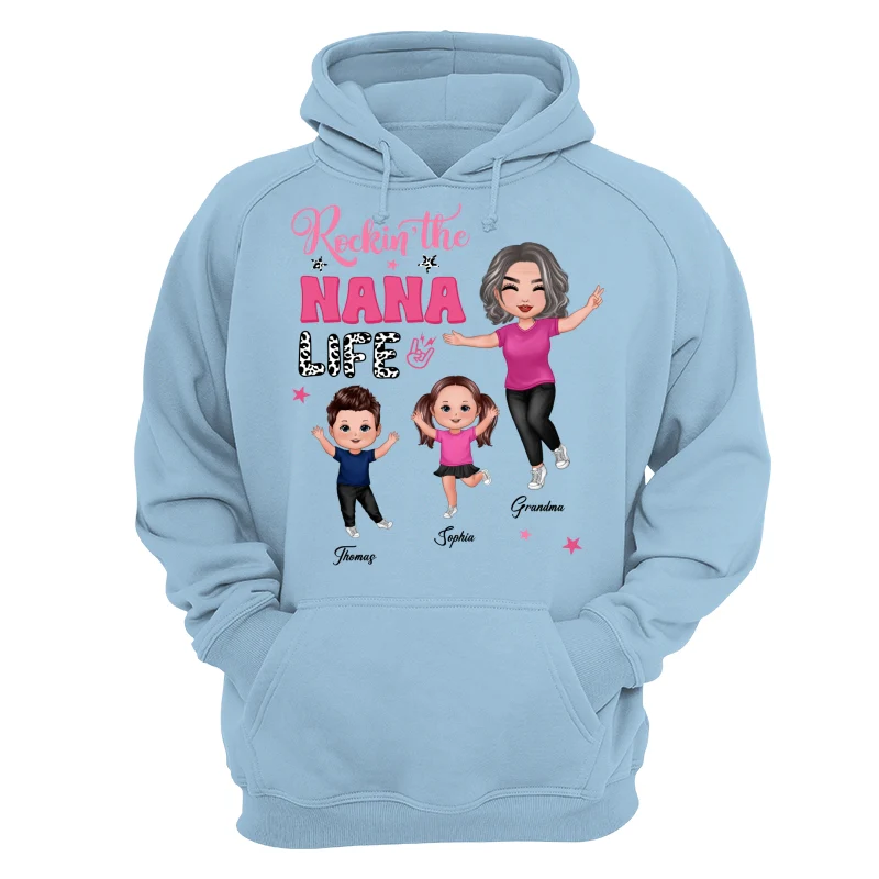 Rockin‘ Grandma Life Pink Leopard Happy Doll Personalized Shirt - Image 16