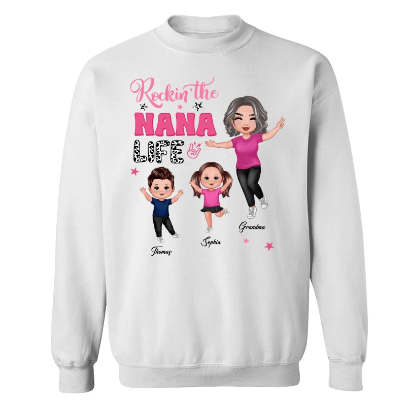 Rockin‘ Grandma Life Pink Leopard Happy Doll Personalized Shirt - Image 17