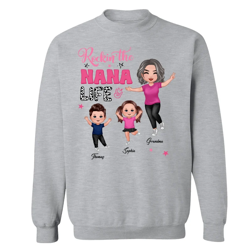 Rockin‘ Grandma Life Pink Leopard Happy Doll Personalized Shirt - Image 18