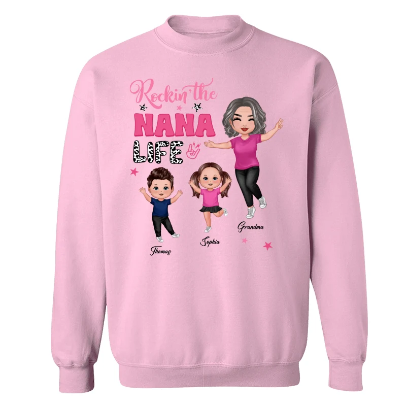 Rockin‘ Grandma Life Pink Leopard Happy Doll Personalized Shirt - Image 19