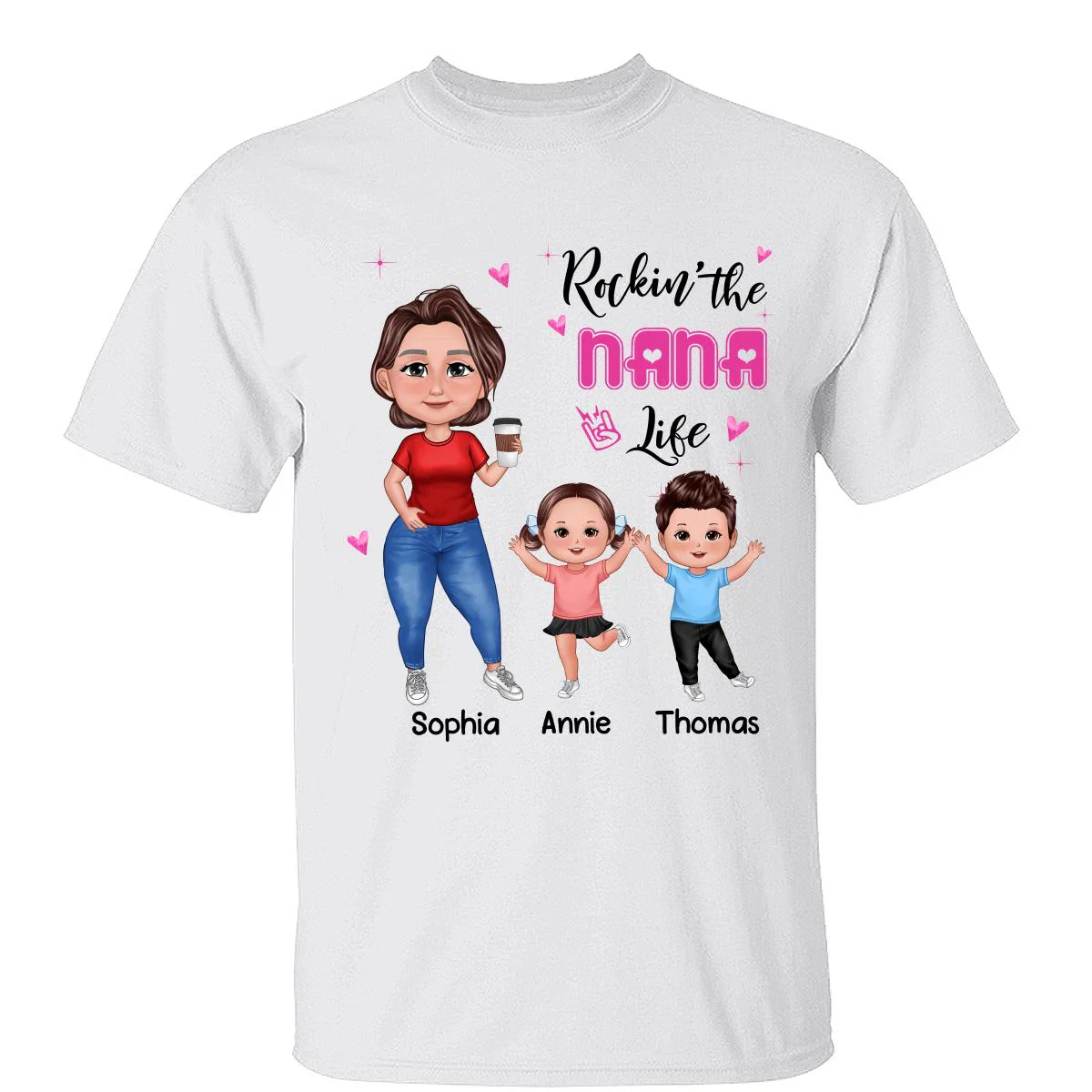 Rockin‘ Grandma Life Pretty Happy Doll Personalized Shirt