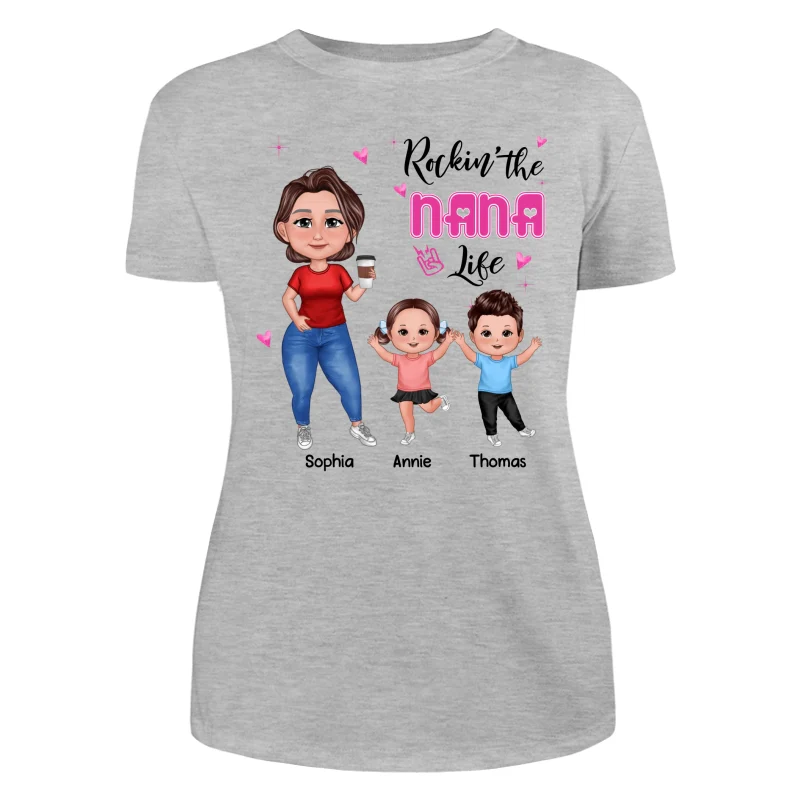 Rockin‘ Grandma Life Pretty Happy Doll Personalized Shirt - Image 10