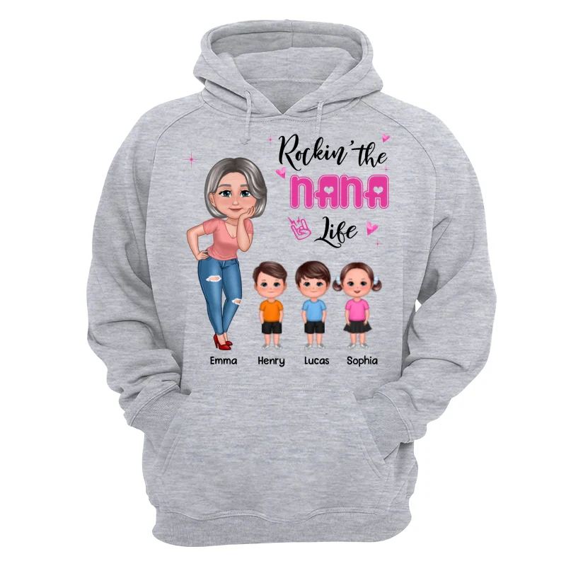Rockin‘ Grandma Mom Life Pretty Doll Personalized Shirt - Image 14