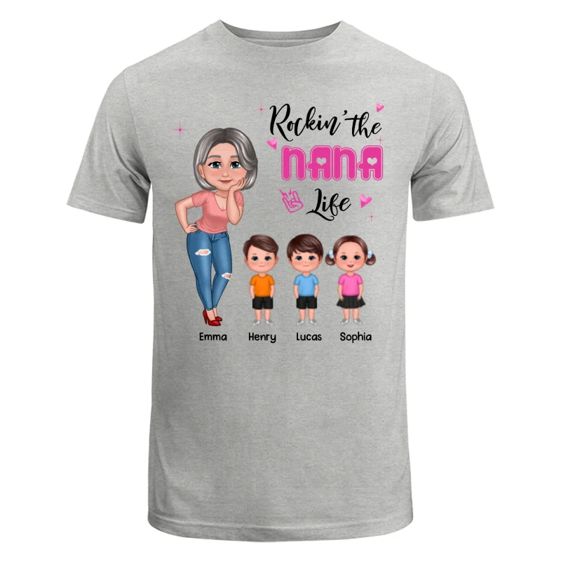 Rockin‘ Grandma Mom Life Pretty Doll Personalized Shirt - Image 2