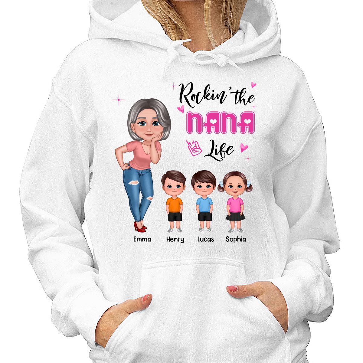 Rockin‘ Grandma Mom Life Pretty Doll Personalized Shirt - Image 8