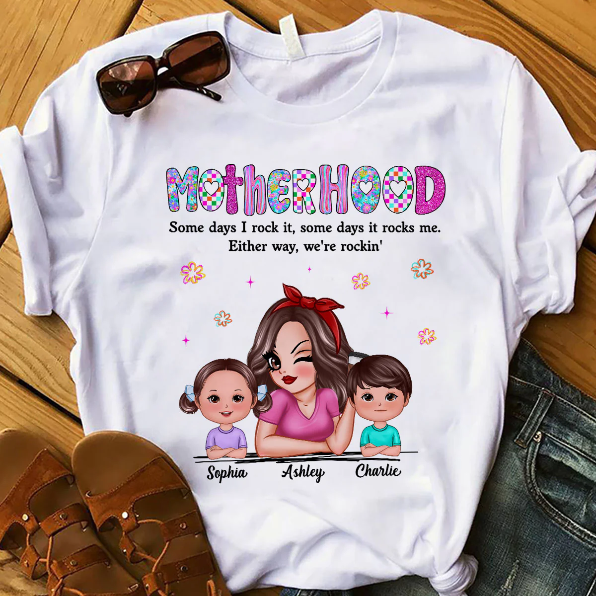 Rockin' Mother Hood Pretty Mom & Kids Personalized Shirt - Image 11