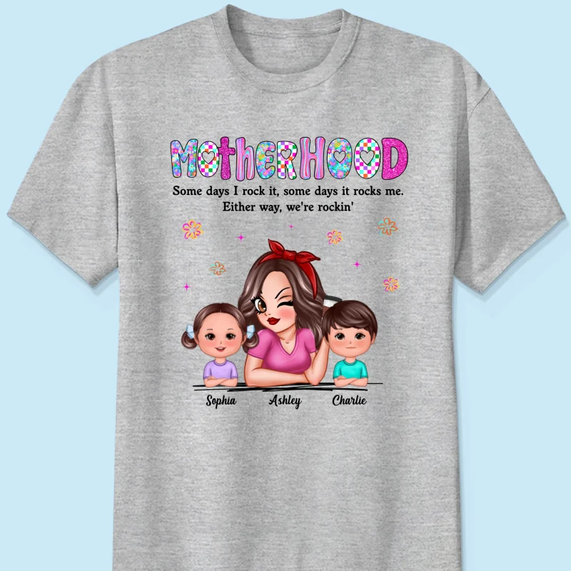 Rockin' Mother Hood Pretty Mom & Kids Personalized Shirt - Image 13